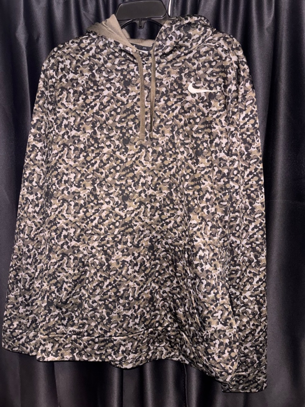 Nike Therma-Fit Camo Hoodie in Olive, Black, Cream